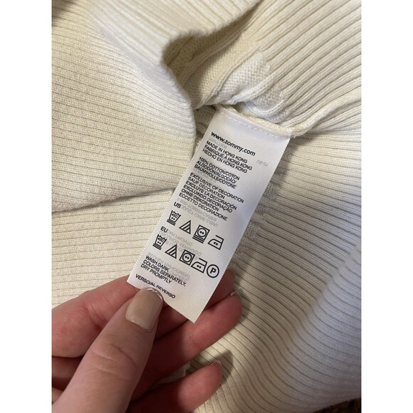 Tommy Hilfiger Women's Turtleneck Pullover Sweater, White, Size L - Picture 7 of 8
